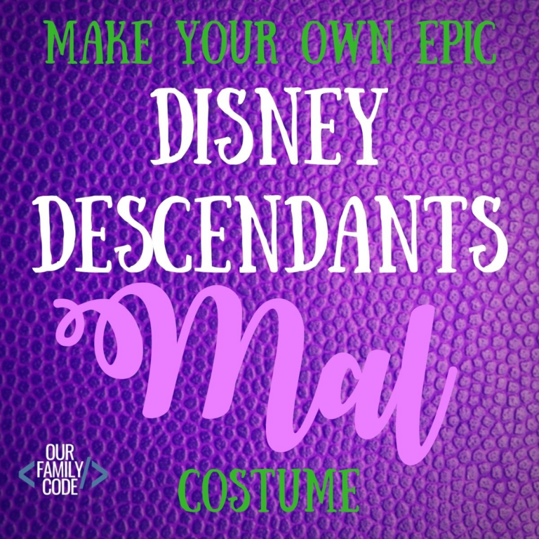 Make Your Own Disney Descendants Mal from "Isle of the Lost" Jacket. Do you have a Descendants fan? Well, this tutorial is for you! You can absolutely DIY a fantastic Mal jacket just in time for Halloween #disneydescendants #malfromdescendants #isleofthelost #DIYcostumes #halloweencostumes #DIYdisney #Malcostume #disneyhalloweencostume