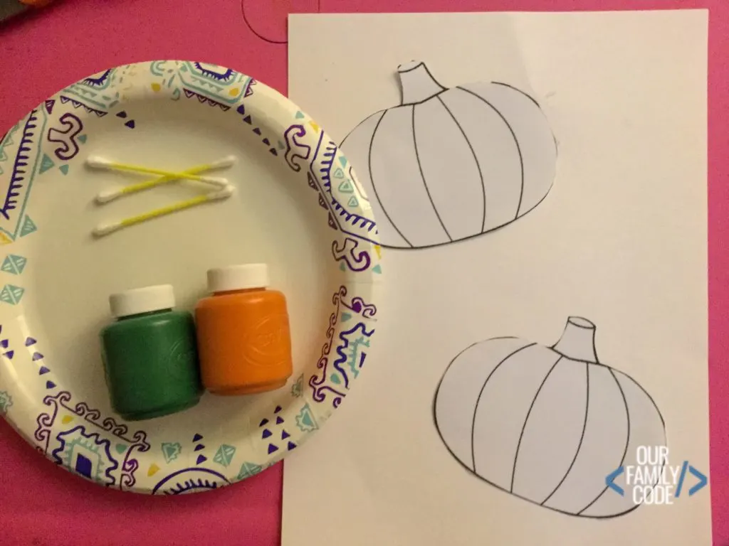 how to set up your preschool pumpkin painting picture