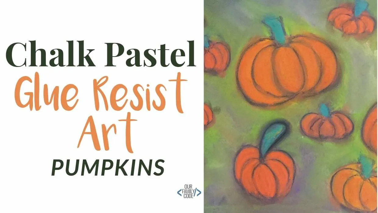 Oil Pastel Resistant Pumpkin Art Project - StartsAtEight