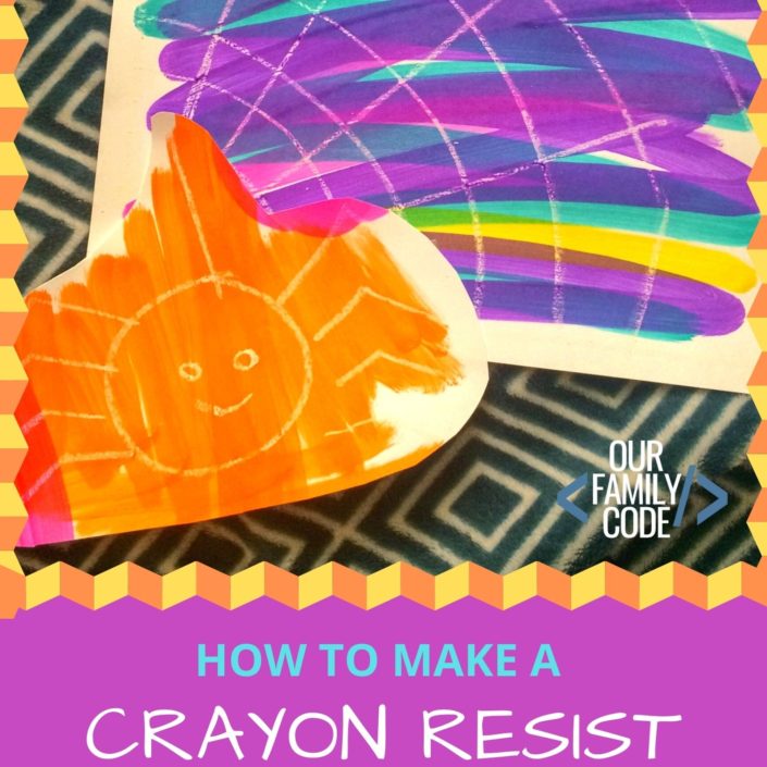 We combined optical illusion art with crayon resist art to make a super cool Halloween project for kids. Learn how to make optical illusion resist art here! #howtomakeopticalillusion #opticalillusionhandprints #crayonresistart #halloweenkidcraft #halloweencraftforkids #resistartproject #howtomakecrayonresistart #bingomarkerartproject #lessmessartprojects