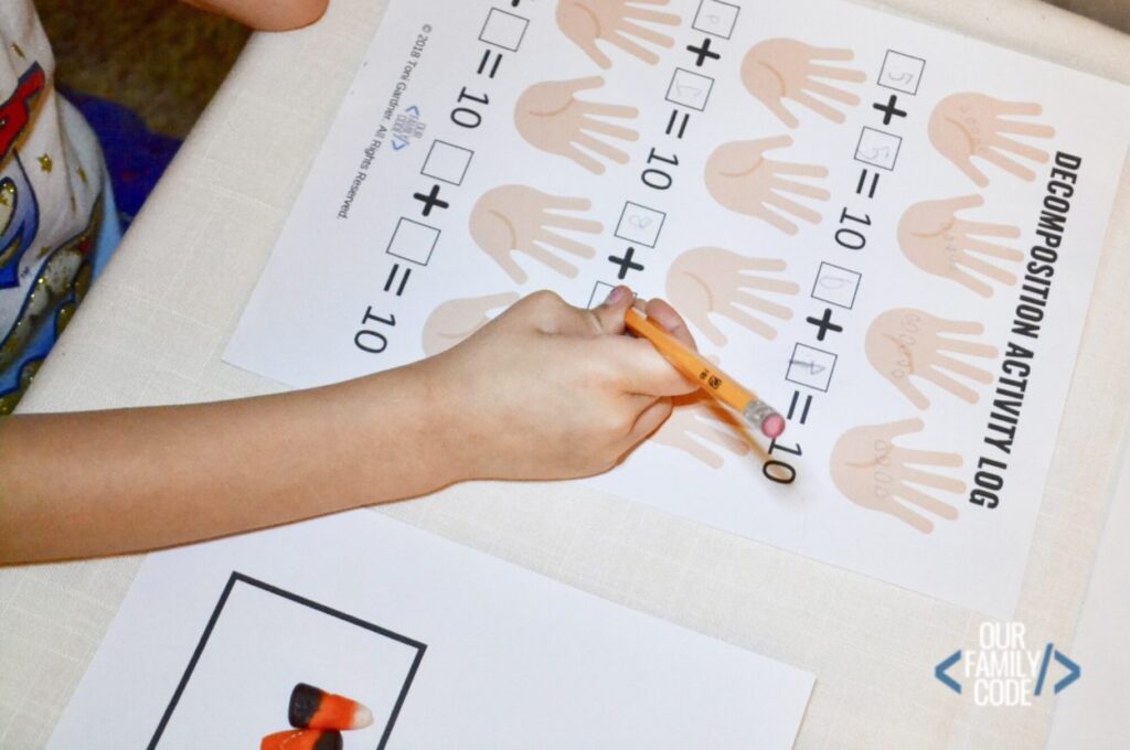 Candy Corn Math: Compose & Decompose the Number 10 | Our Family Code