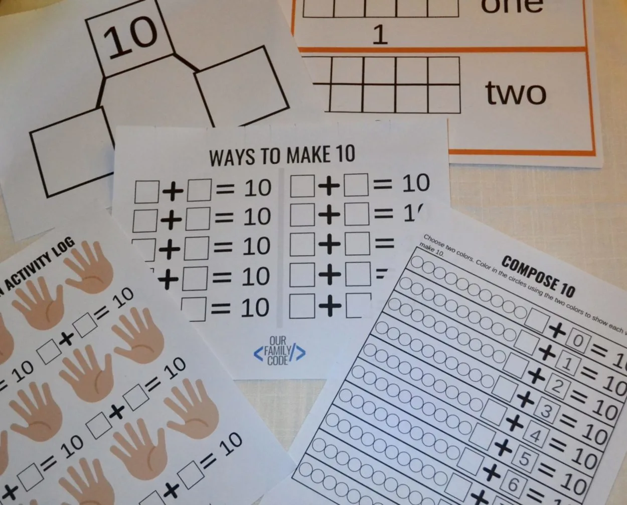 free halloween math manipulative activity with worksheets for kids