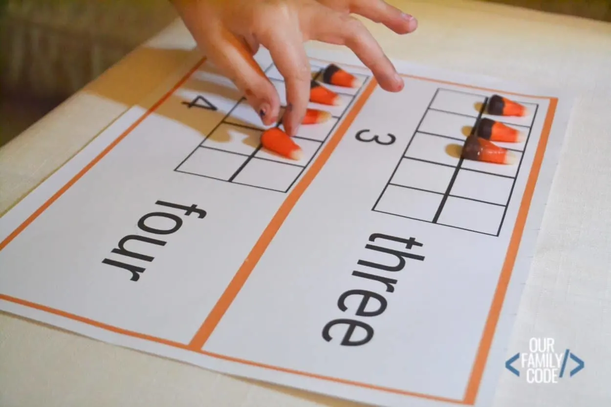 kindergarten ten frames for halloween math