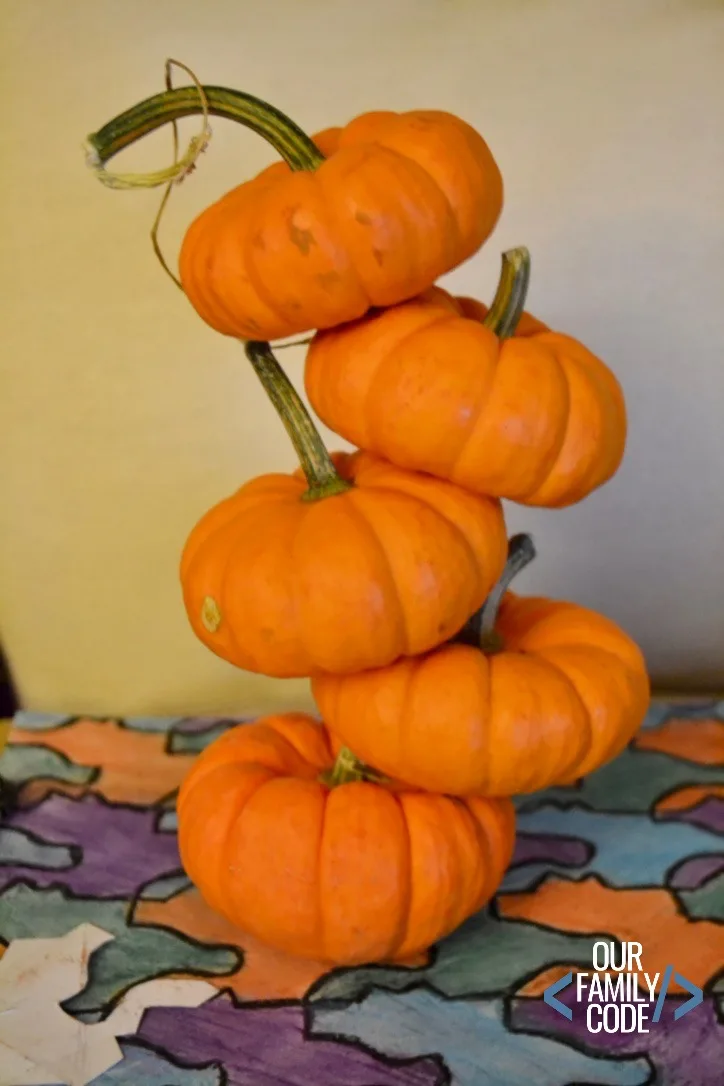 5 pumpkins stack