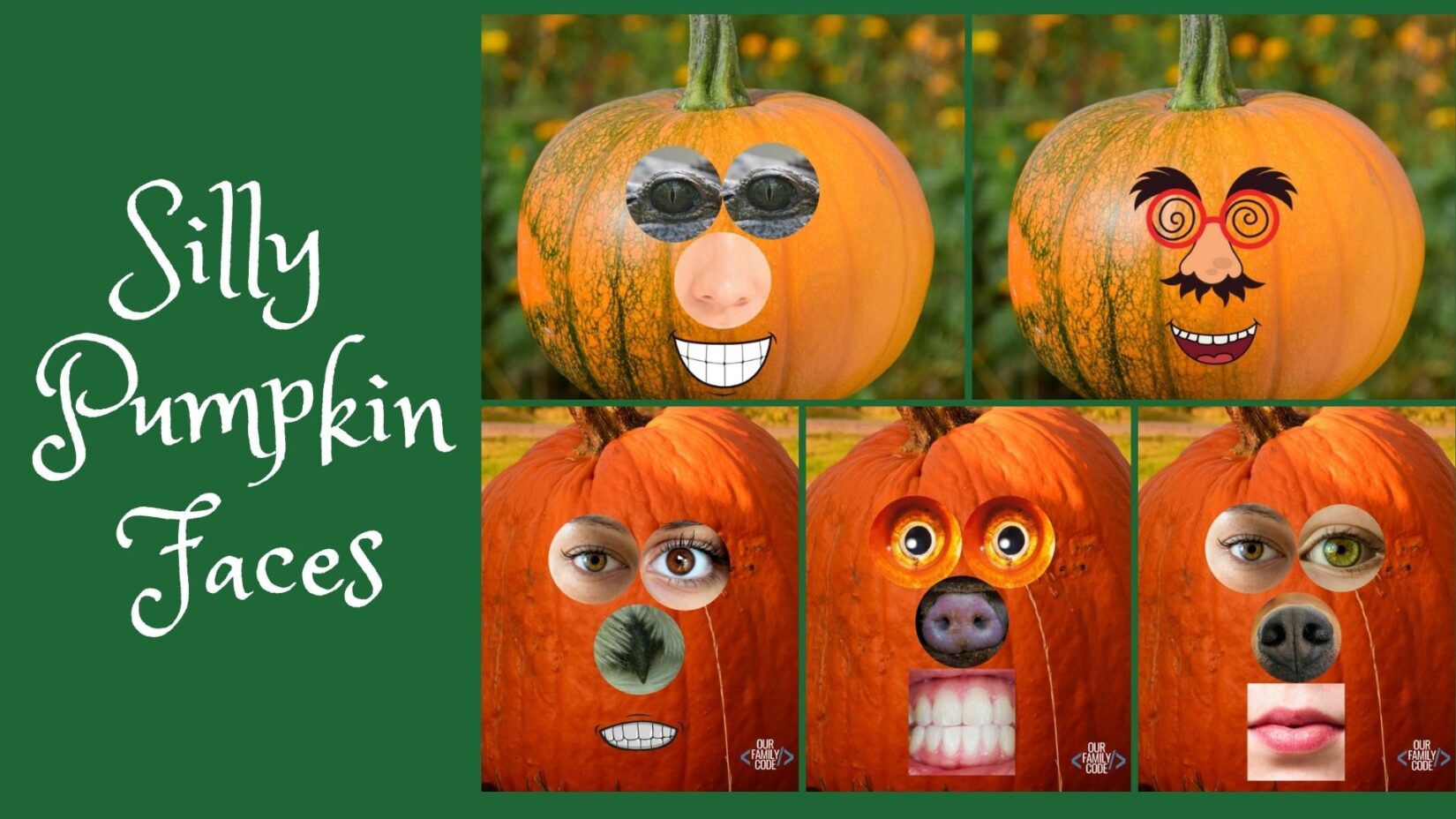 Silly pumpkin faces activity for learning emotions and facial features