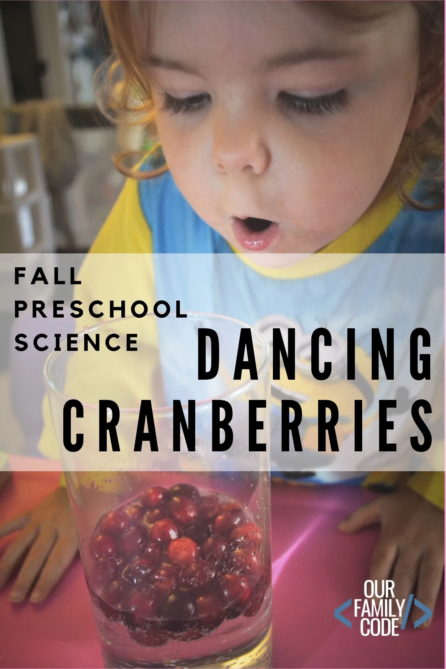 Dancing Cranberries fall preschool science activity