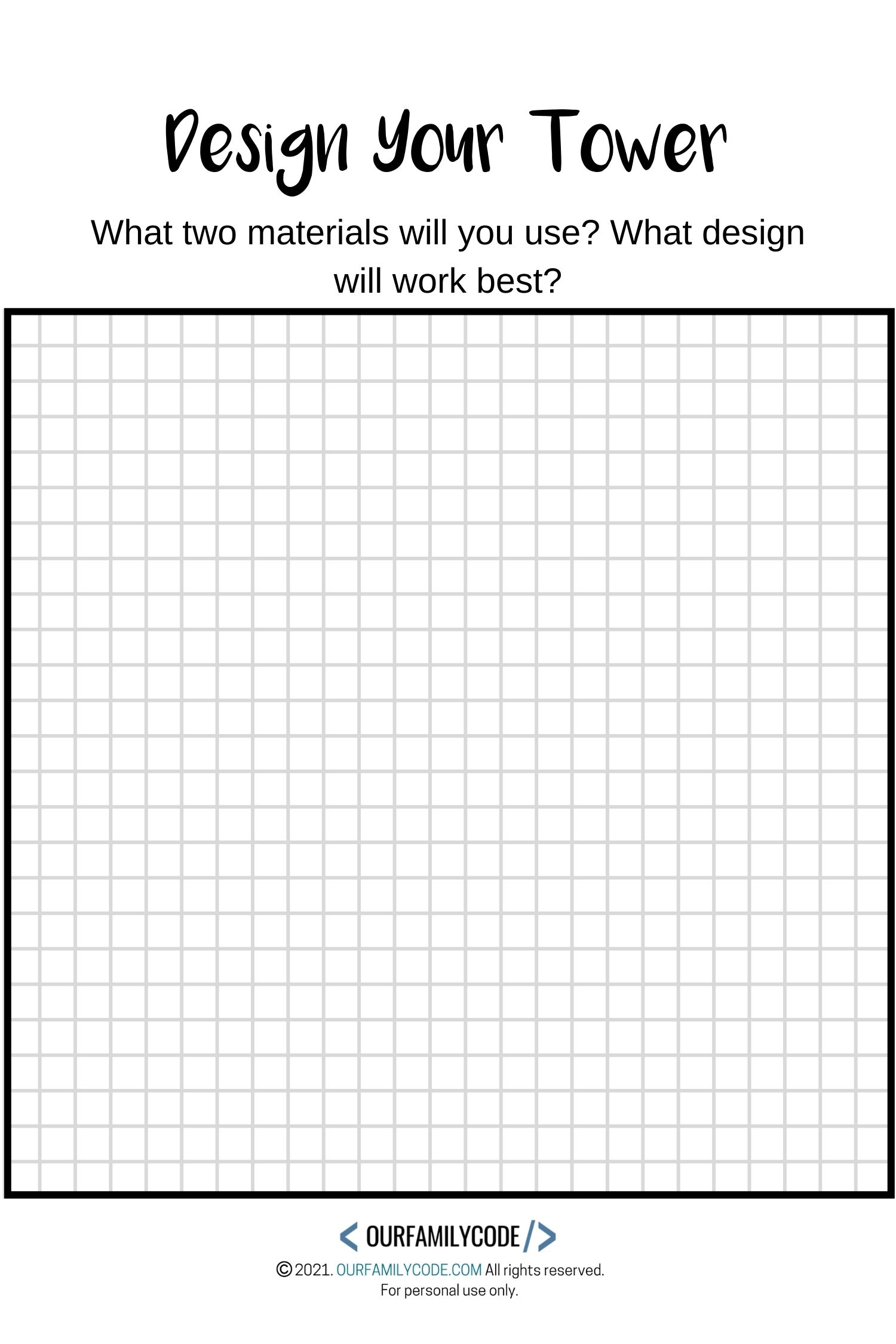 Design Your Tower Worksheet