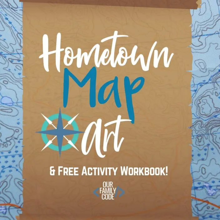 This activity introduces maps and basic directions to kids K-3 and helps them become more aware of their surroundings while also creating awesome hometown map art from a local geography! #STEAMactivitiesforkids #STEM #STEAM #kidcraft #artprojectsforkids #oilresistart