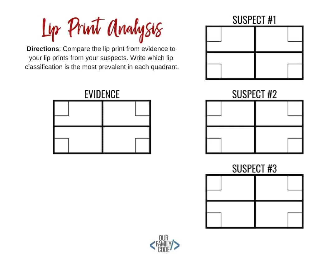 Lip Print Analysis Blank