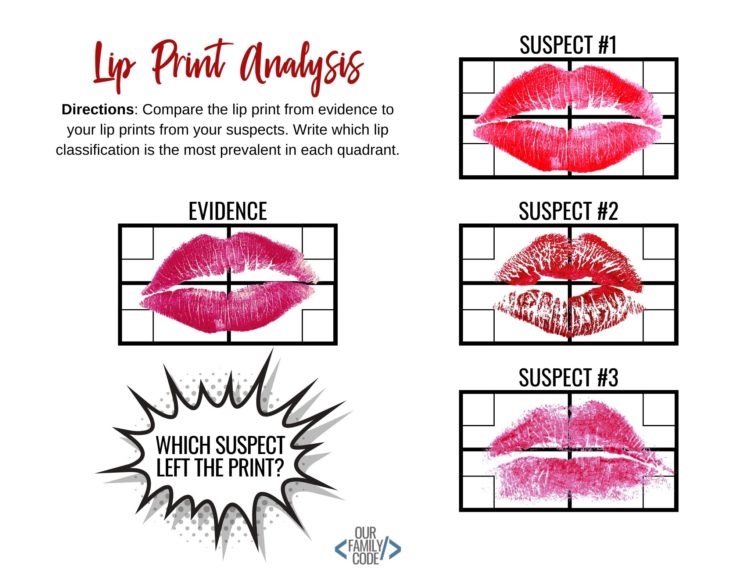 Lip Print Analysis Worksheet Learn how forensic scientists use chromatography to solve cases with this fun STEAM detective experiment for kids!!