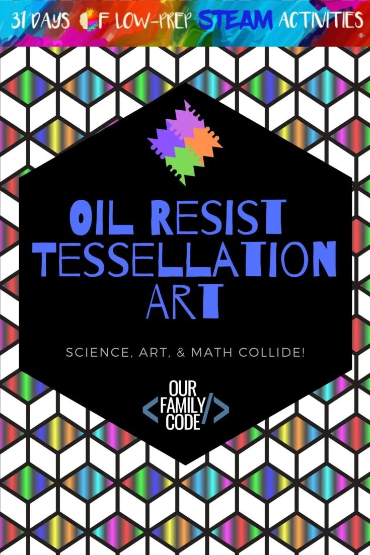 Oil Resist Tessellation Art PIN 2 A whole month of activities that focus on each of the buckets of STEAM although these integrated projects fit in more than one bucket. You and your kiddos are going to love all of the activities that we have in store!