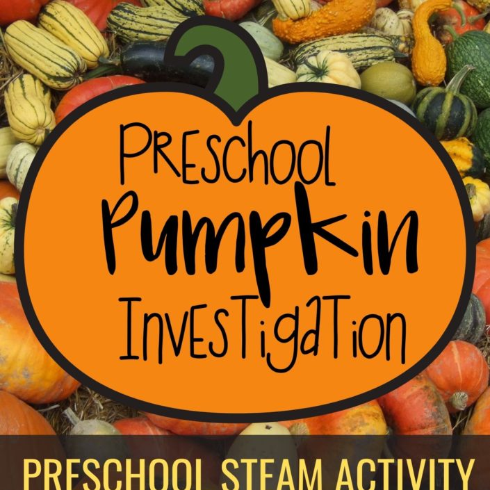 This preschool pumpkin investigation introduces scientific inquiry to young learners and helps get everyone excited about Fall! #preschoolSTEAM #STEM #STEAM #pumpkinactivities #toddlerSTEAM #scienceforkids