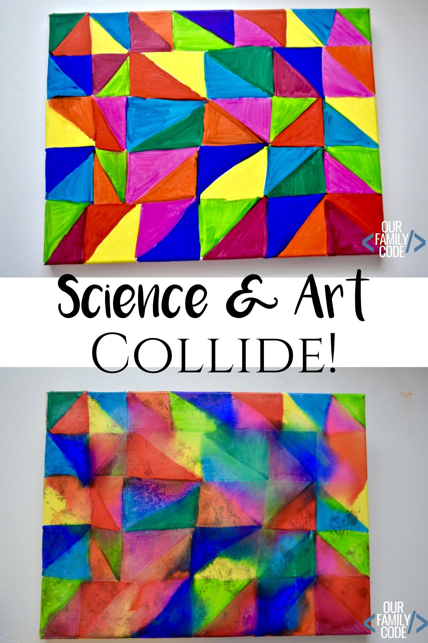 Learn about solubility, color mixing, and diffusion with Sharpie art on a canvas! #STEAMactivities #artprojectsforkids #kidcrafts #STEM #STEAM #STEAMkids #scienceactivitiesforkids #sharpieart
