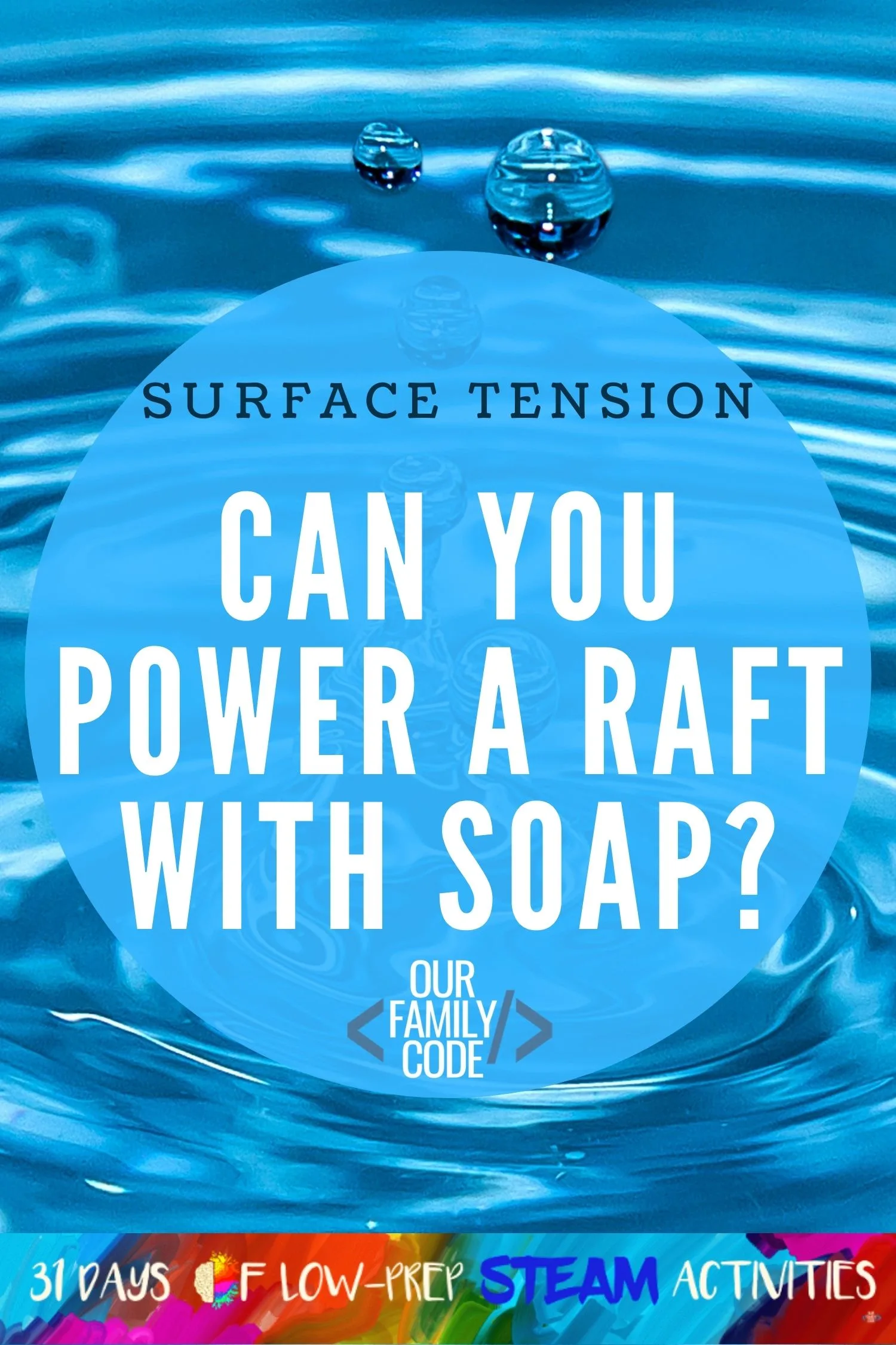 Can you move a raft with soap? Check out this fun surface tension activity! #STEAMactivities #STEM #STEAM #scienceforkids #kidactivities #teachingkids #elementaryscience