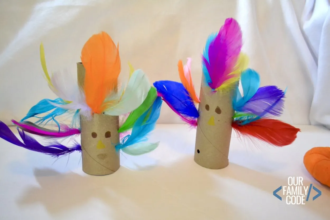 colorful turkey fine motor craft