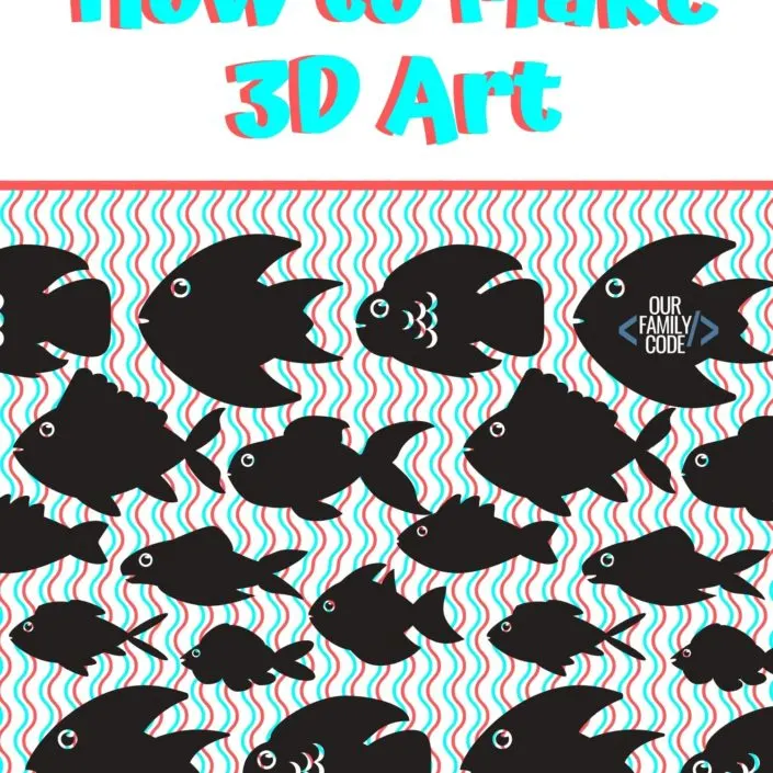Learn how to draw 3D images and make anaglyph artwork and grab some free 3D art worksheets! #STEAM #STEM #3Dart #kidcrafts #artprojectsforkids #howtodraw3D