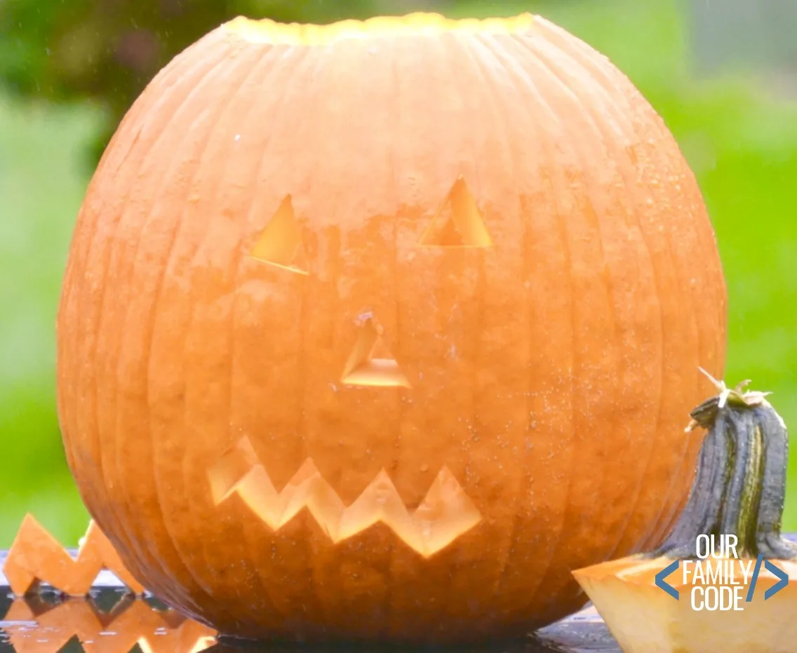 carved pumpkin face