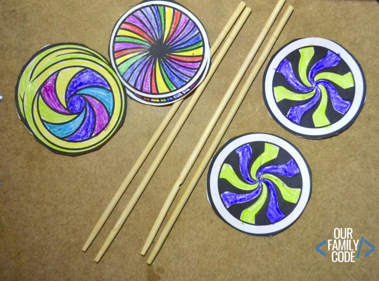 optical illusion swirly spinner supplies