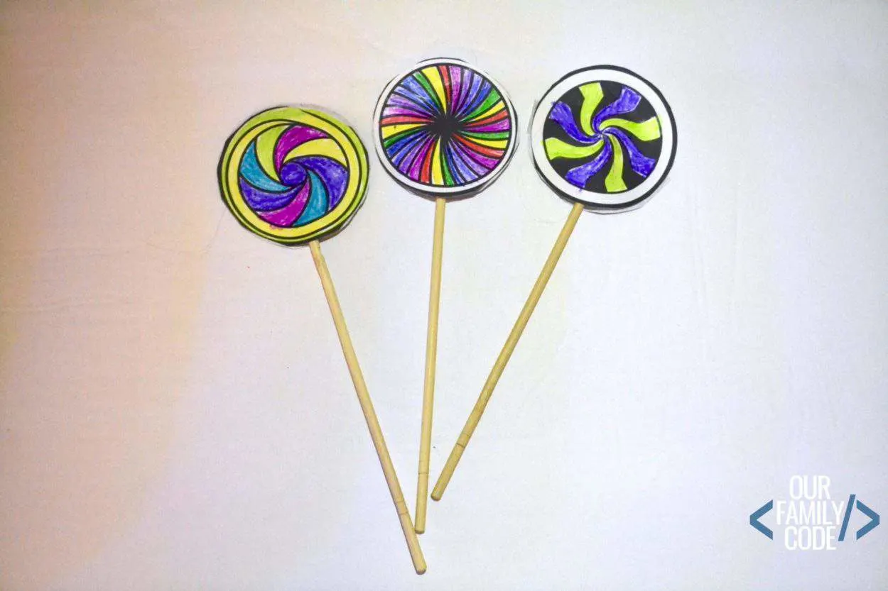 optical illusion swirly spinners built