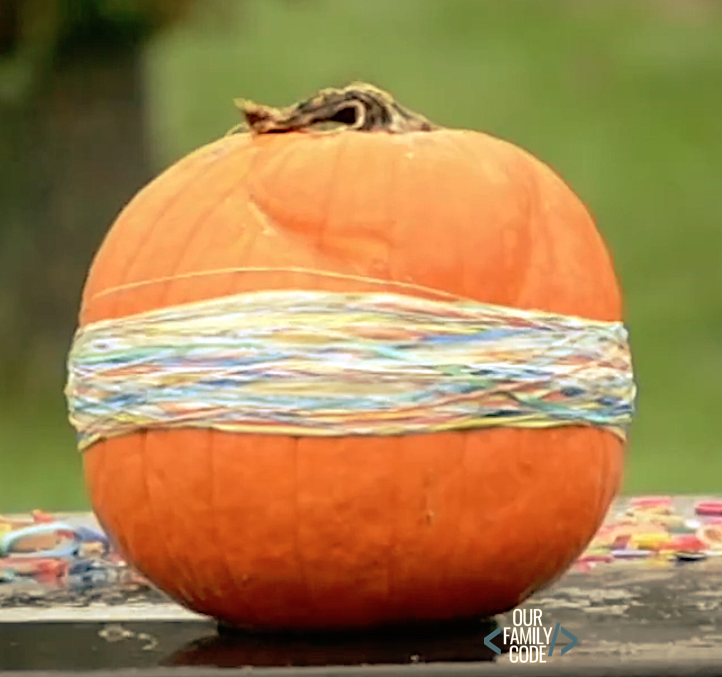 potential kinetic energy pumpkin rubber band experiment