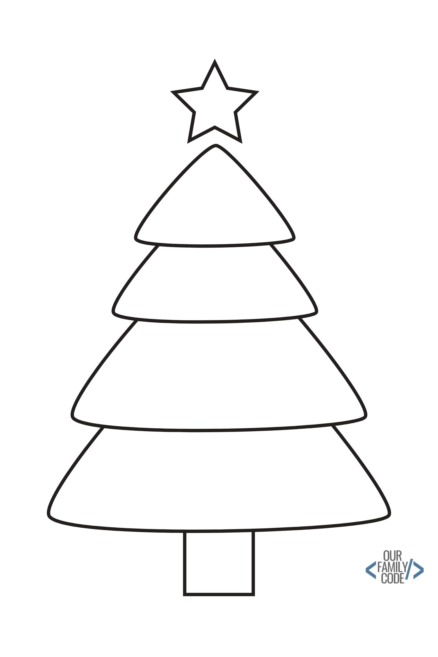 12 days of Free Christmas Worksheets for Kids Free Download Tree Coloring Page