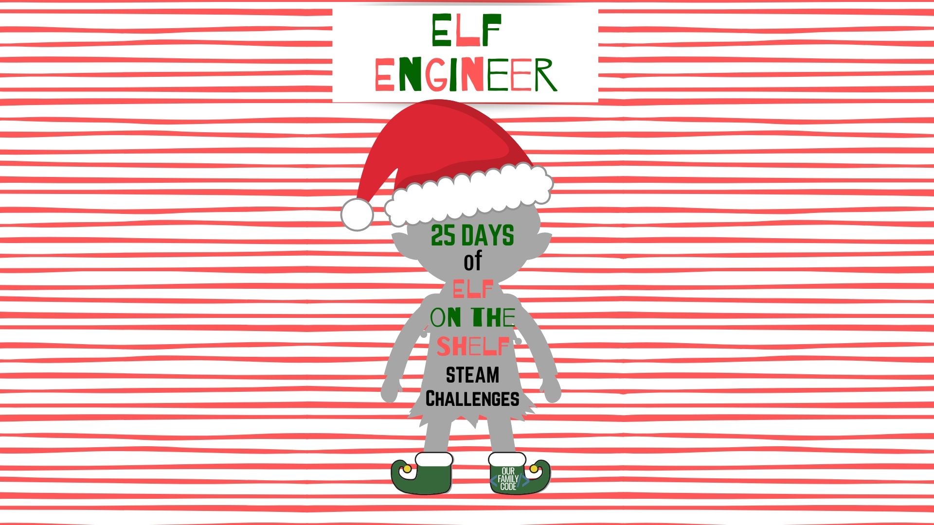 Become an Elf Engineer with these 25 Days of Elf on the Shelf STEAM challenges and free STEAM challenge cards! #STEAM #elfontheshelf #ChristmasSTEAM #STEM #STEMchallenges