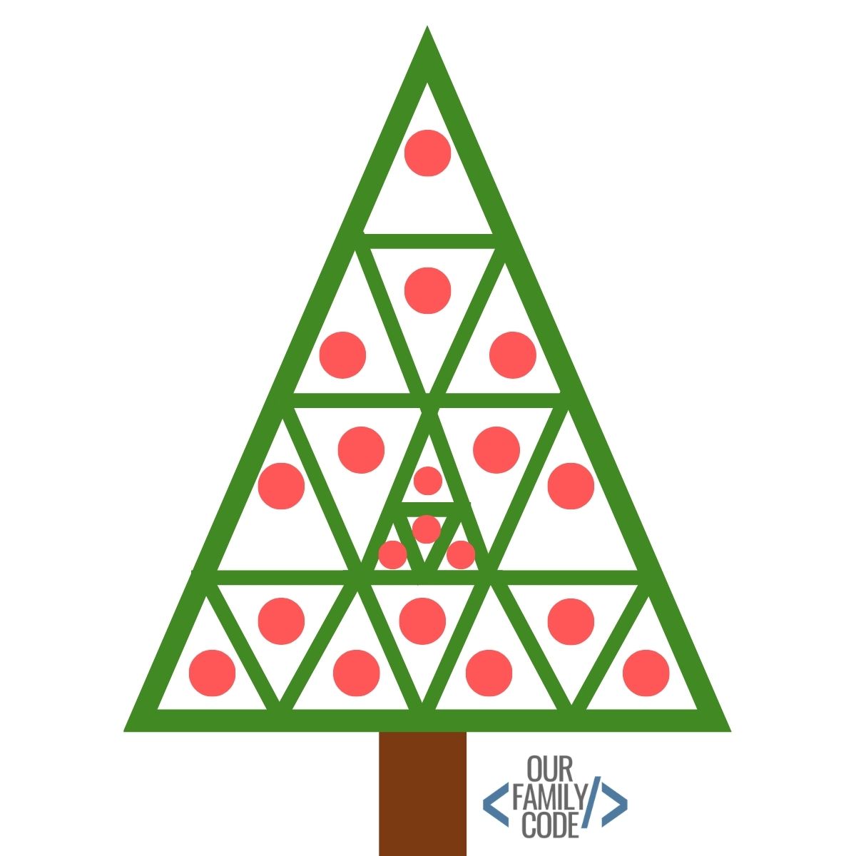 This Christmas tree algorithm art activity is an unplugged coding activity for kids K-8 to learn how everyday actions can be turned into a computer program. #HourofCode #teachkidstocode #kidcoders #STEAM #STEM #codingforkids #learntocode #Christmascrafts #Steampoweredholidays