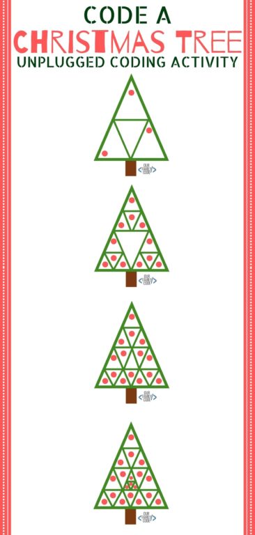 Christmas Algorithm Art Unplugged Coding Activity - Our Family Code