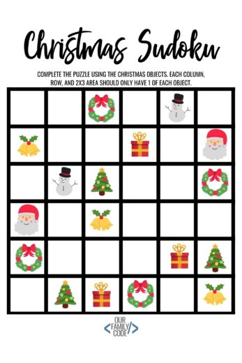 christmas sudoku printable free