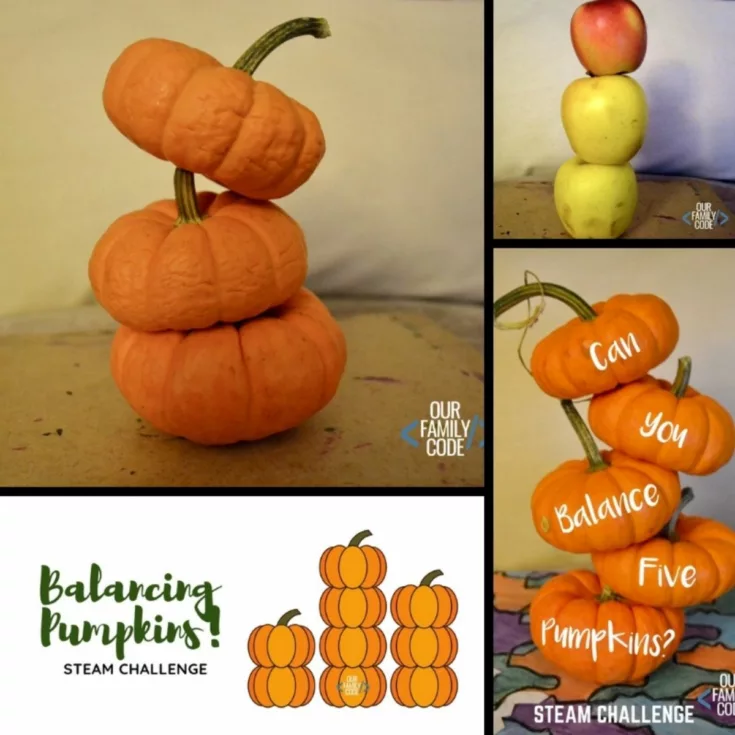 ROUND UP balance pumpkins Check out these Thanksgiving crafts and activities for kids with Thanksgiving STEM challenges, fall coding worksheets, and more!