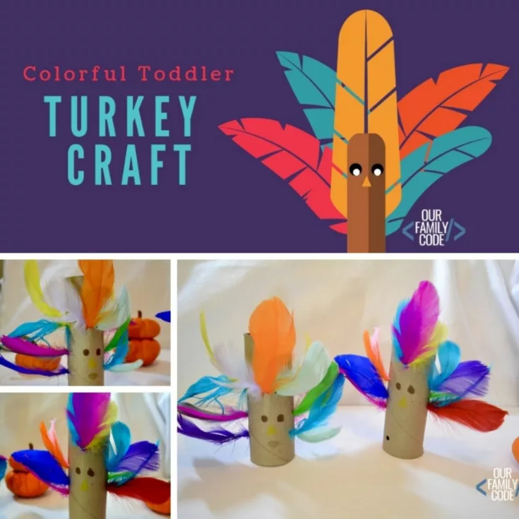 ROUND UP colorful turkey craft This toddler rainbow color recognition activity is a great way to incorporate a fantastic book about colors with a tangible color recognition fine motor activity!