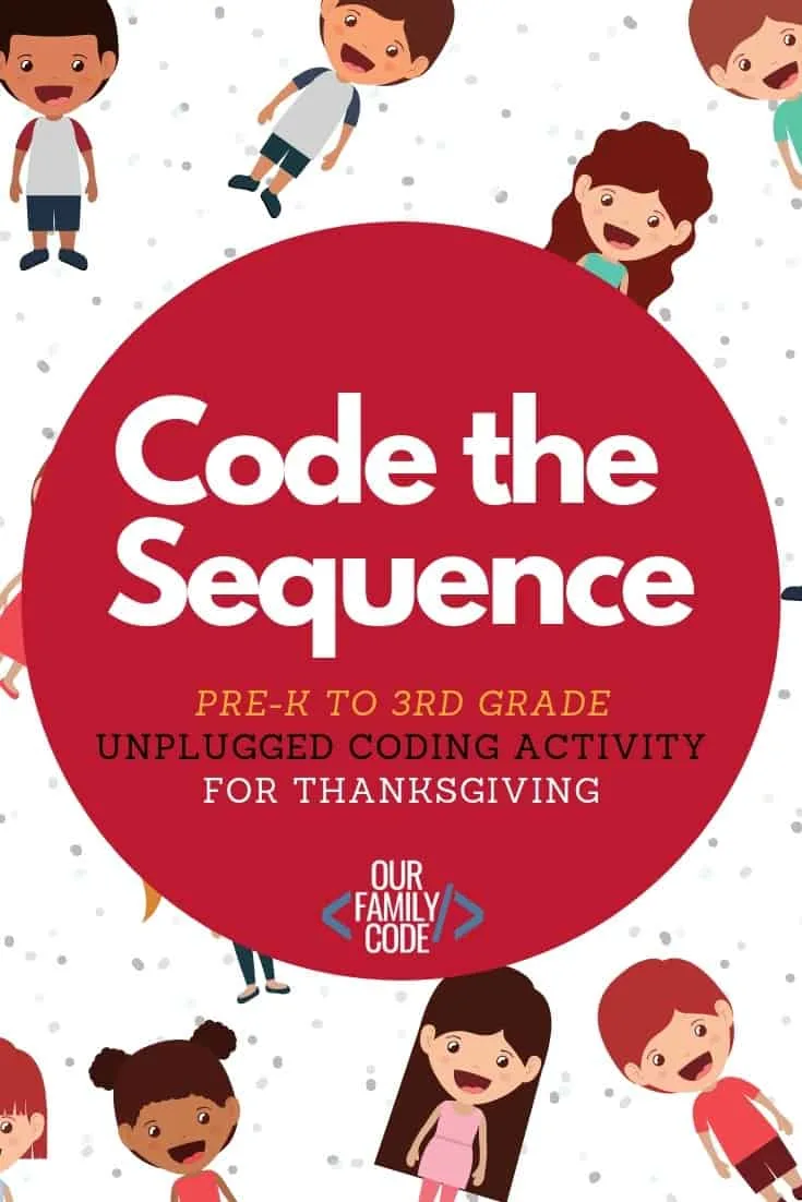 Find the correct sequence to help turkey escape before he becomes Thanksgiving dinner in this unplugged coding worksheet for kids! #teachkidstocode #freeworksheets #thanksgivingactivitiesforkids #STEM #STEAM #unpluggedcoding #hourofcode