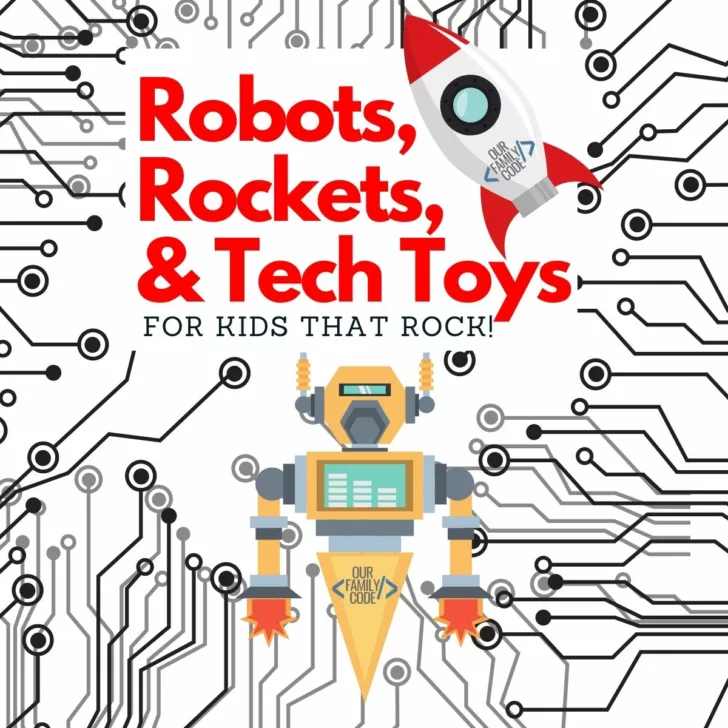 Find the best robots that teach kids coding and engineering skills, rockets that explore physics, and the top-rated tech toys for kids on this STEAM gift guide for kids! #besttechtoys #techforkids #bestrobotsforkids #teachkidstocode #techgifts #STEMgifts