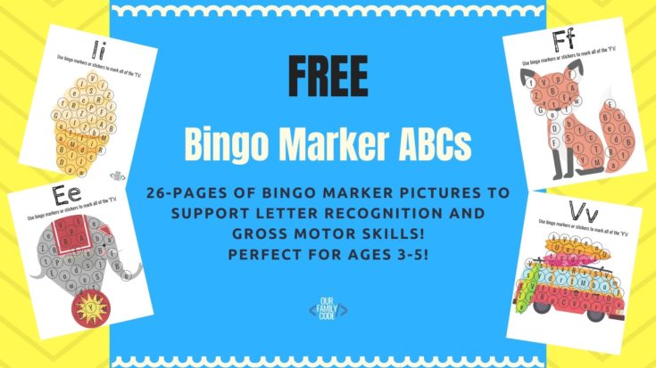 BH FB Free Bingo Marker ABC workbook for kids This activity includes 10 Circus Count and Trace number practice pages for numbers 1-10 and is ideal for kids in Preschool and Kindergarten!