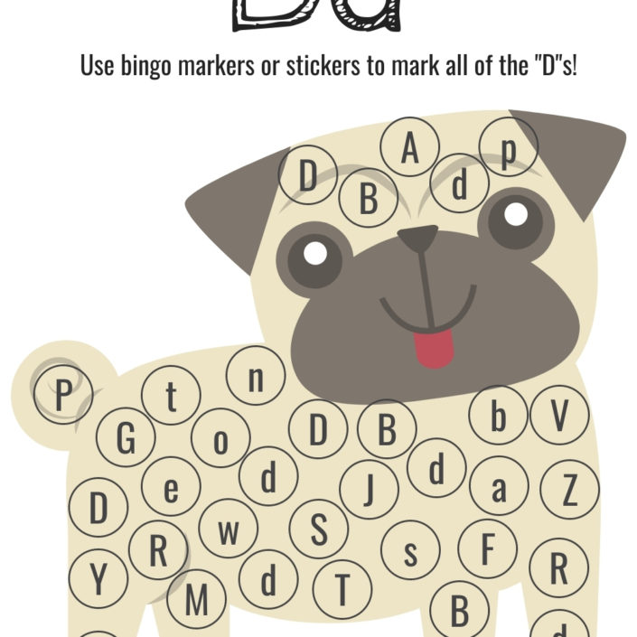 Bingo Markers Free Workbook Letter D