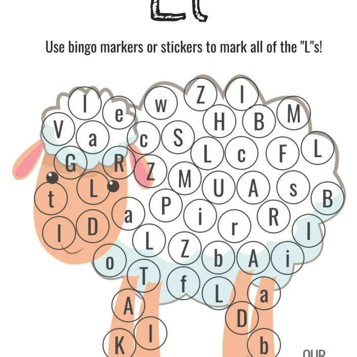 Bingo Markers Free Workbook Letter L