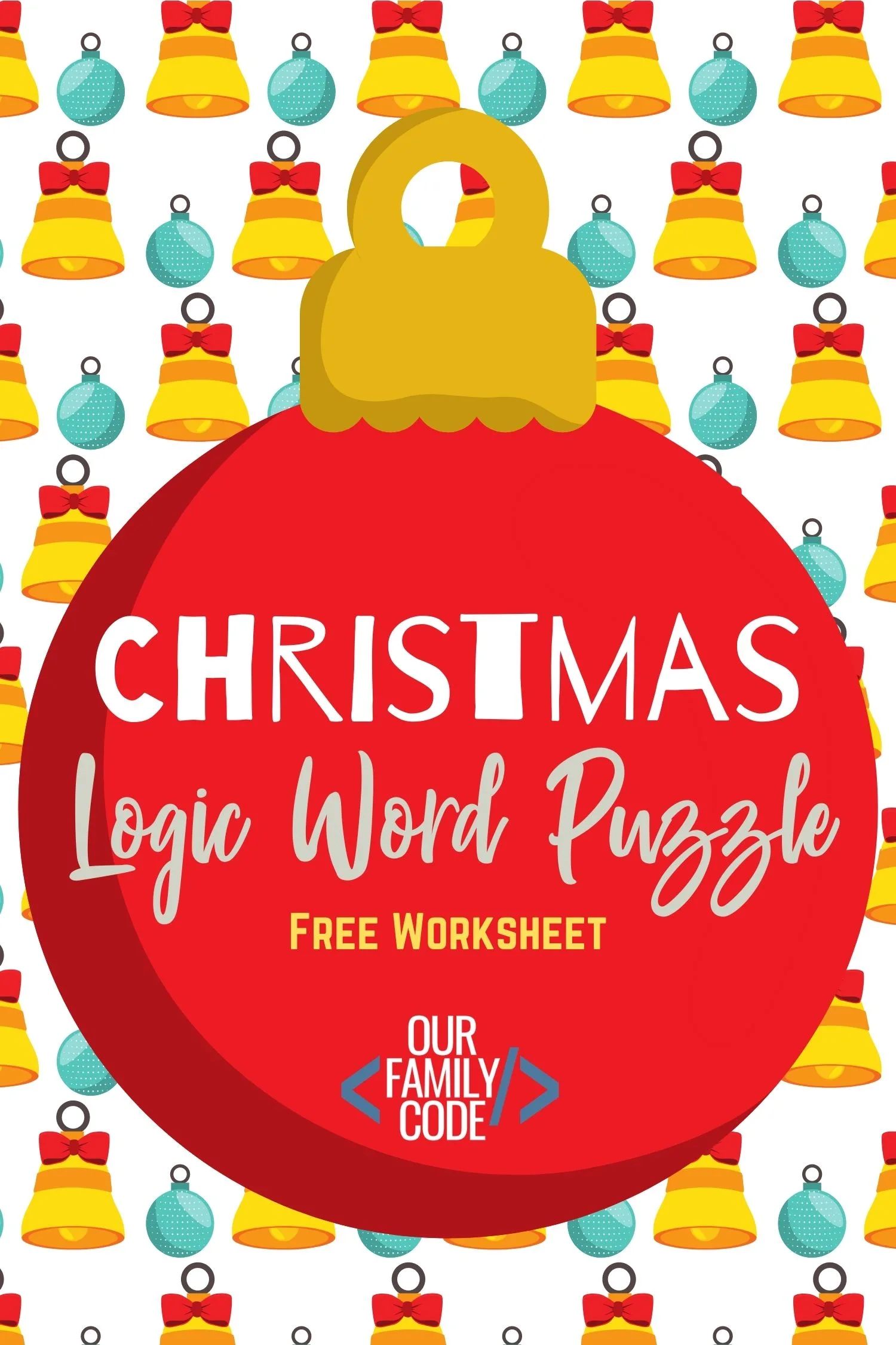 This Christmas logic word puzzle activity is a way for kids to use logical thinking and pattern matching paired with spatial recognition and spelling. #Christmasworksheet #teachkidstocode #logicpuzzles