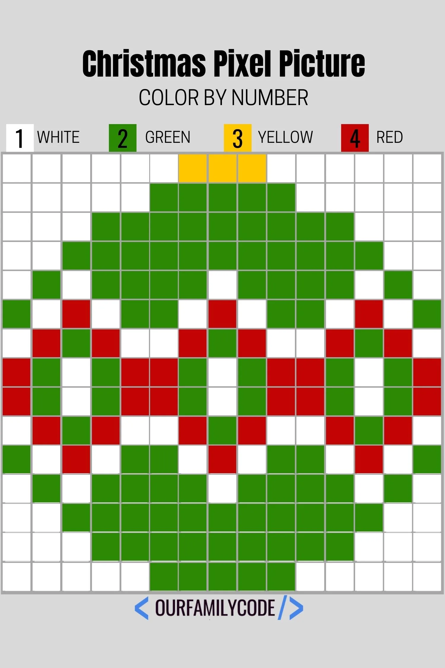 These Christmas Pixel Puzzles are a great way to introduce image representation on computers as well as work on number and color recognition. #colorbynumber #freeworksheet #christmasworksheets #stem #steam