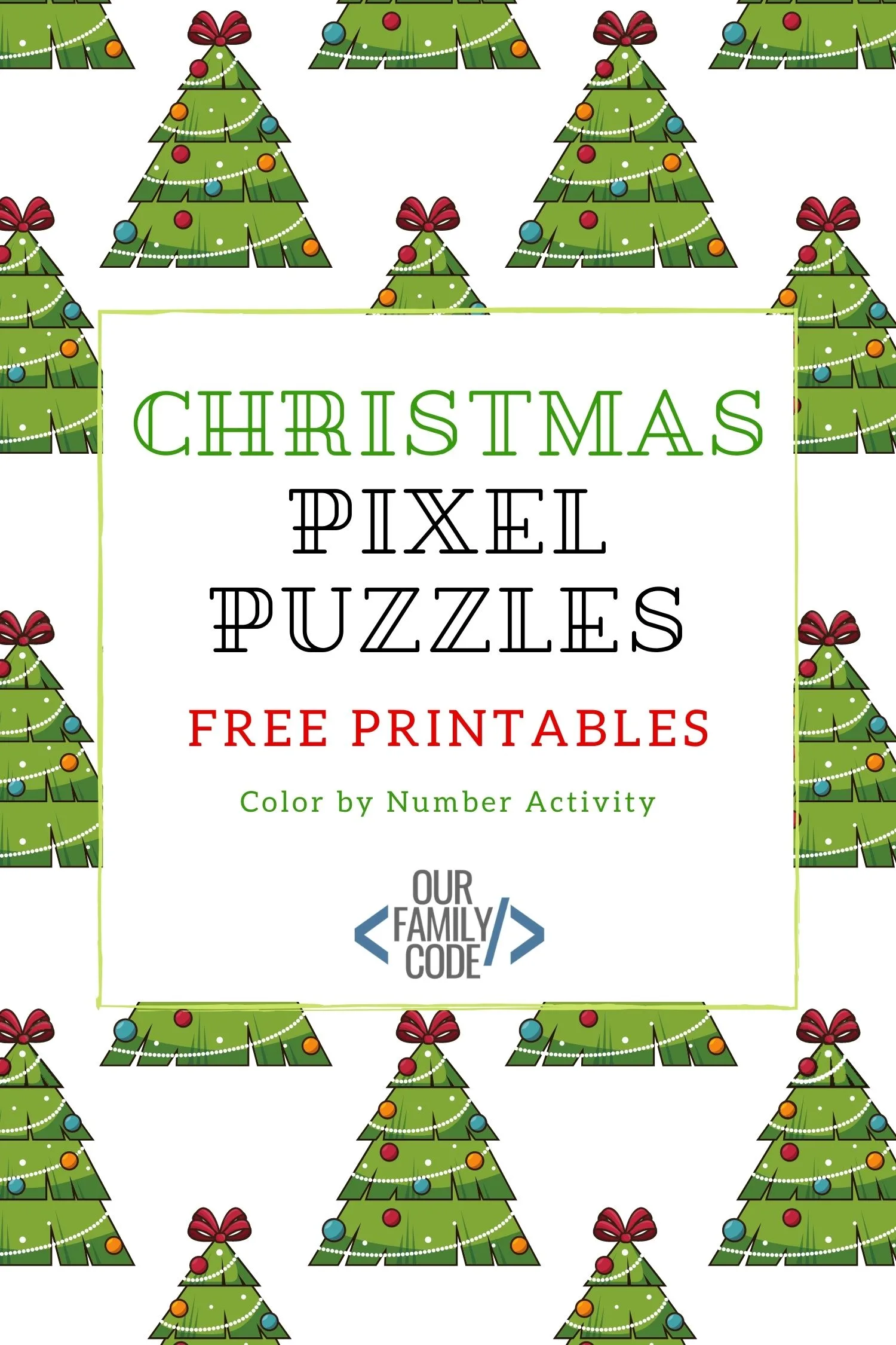 These Christmas Pixel Puzzles are a great way to introduce image representation on computers as well as work on number and color recognition. #colorbynumber #freeworksheet #christmasworksheets #stem #steam