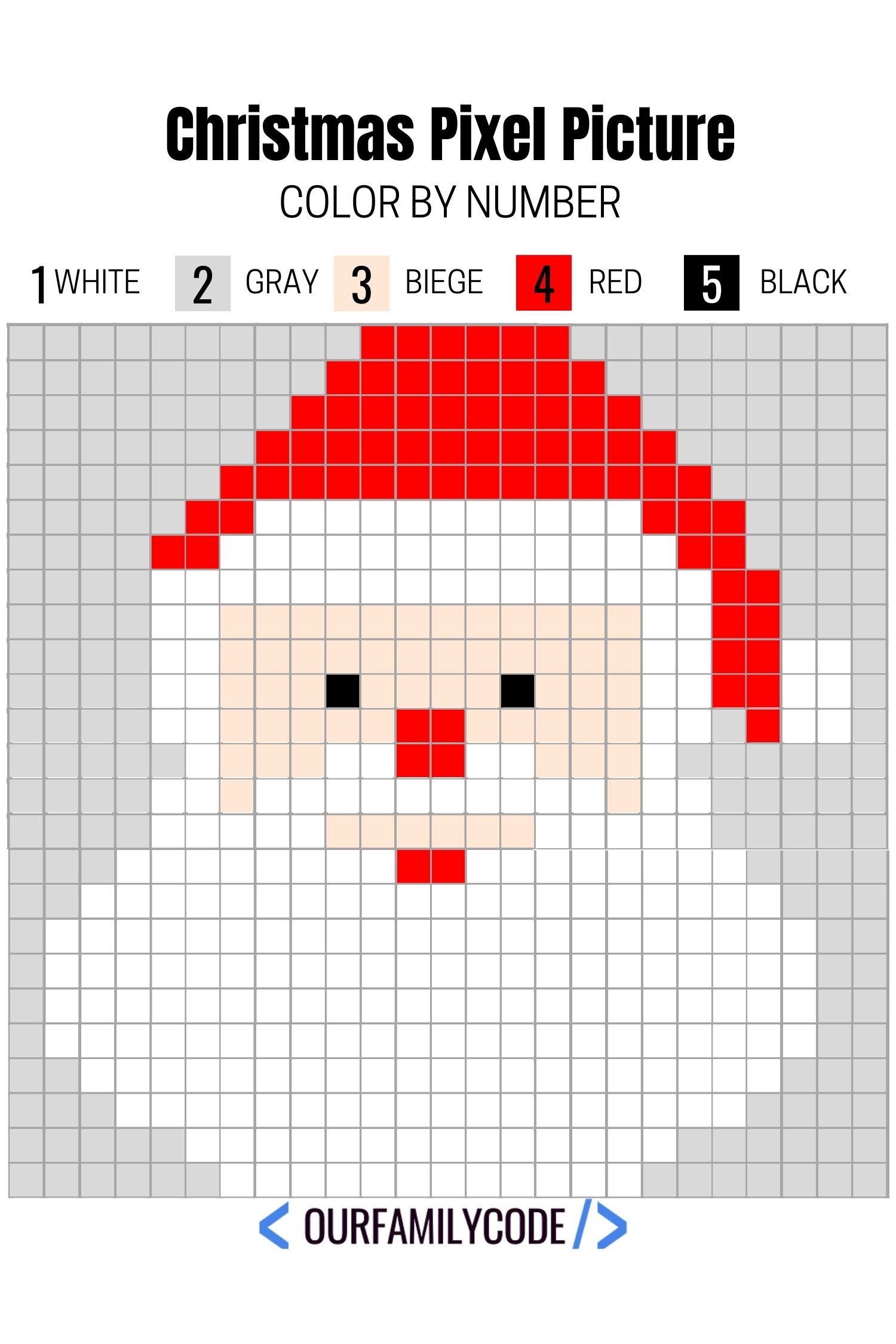 These Christmas Pixel Puzzles are a great way to introduce image representation on computers as well as work on number and color recognition. #colorbynumber #freeworksheet #christmasworksheets #stem #steam