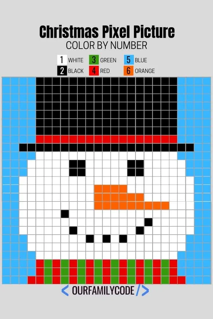 These Christmas Pixel Puzzles are a great way to introduce image representation on computers as well as work on number and color recognition. #colorbynumber #freeworksheet #christmasworksheets #stem #steam