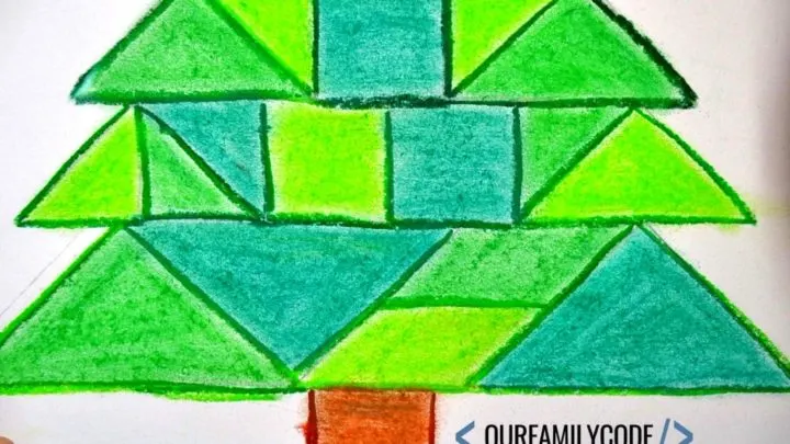 Christmas Tangram Oil Resist Art Pin Learn how to make easy chalk pastel pumpkins with your kids by using a glue resist art method with only three supplies needed!