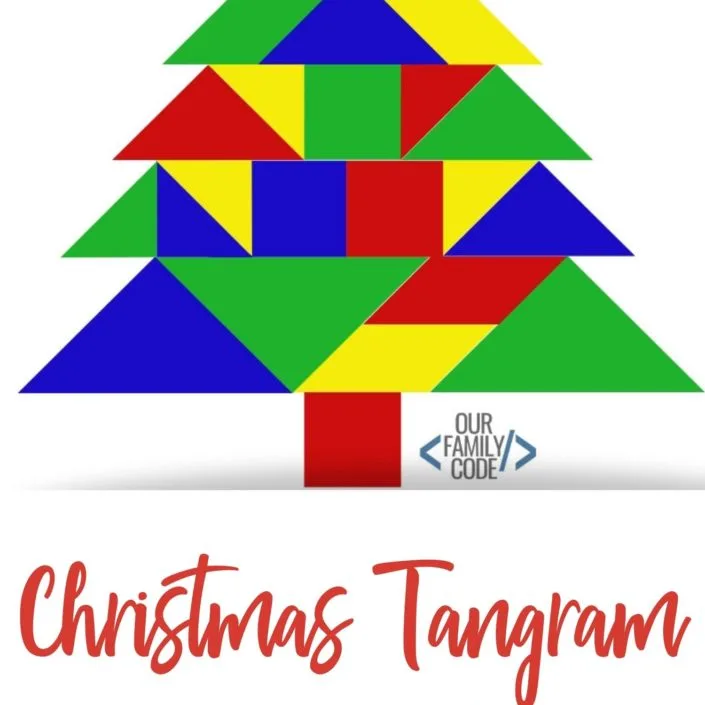 Christmas Tangram Oil Resist Art Activity | Our Family Code #Christmascraftsforkids #STEAM #STEM