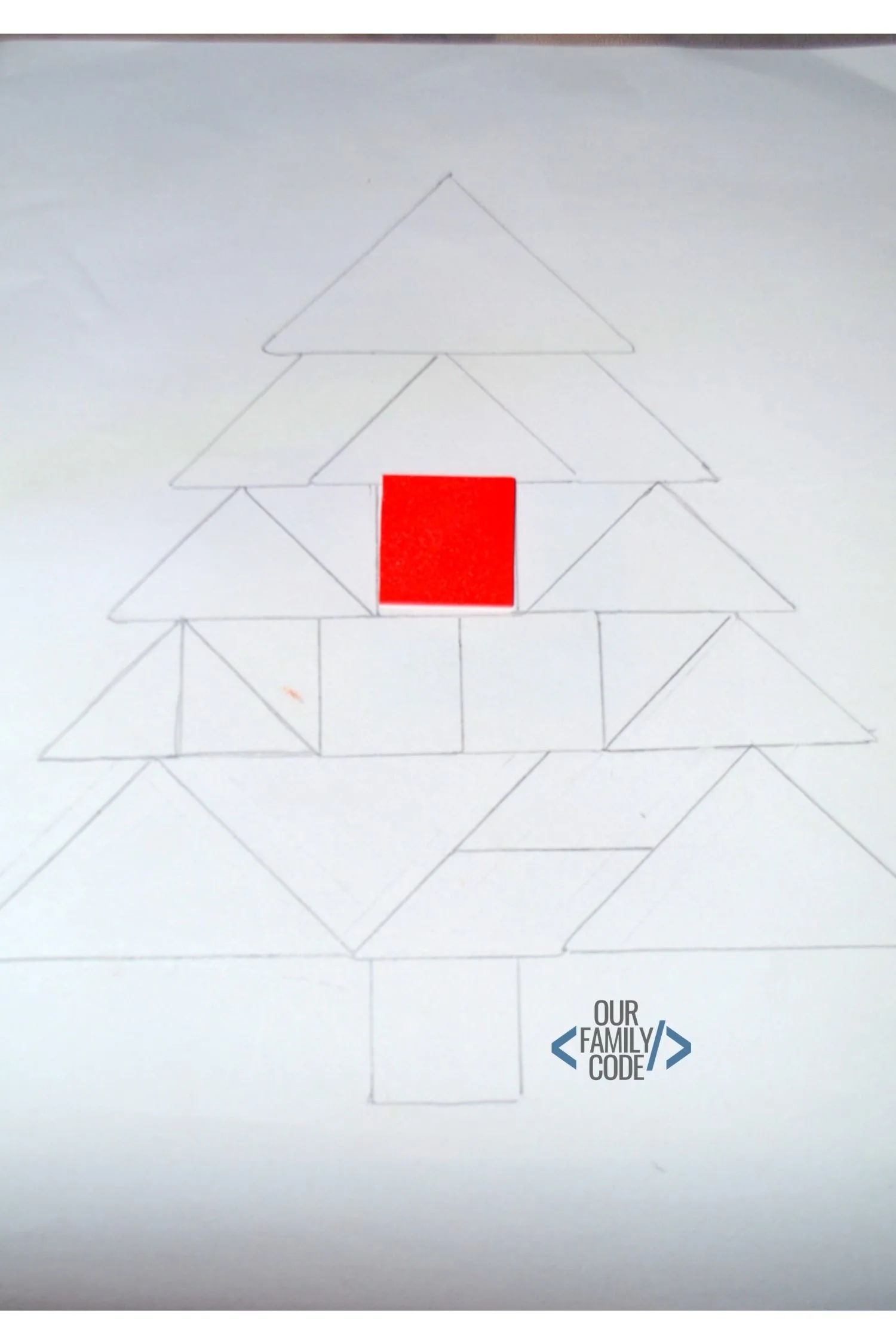 Christmas Tangram Oil Resist Art Activity | Our Family Code #Christmascraftsforkids #STEAM #STEM