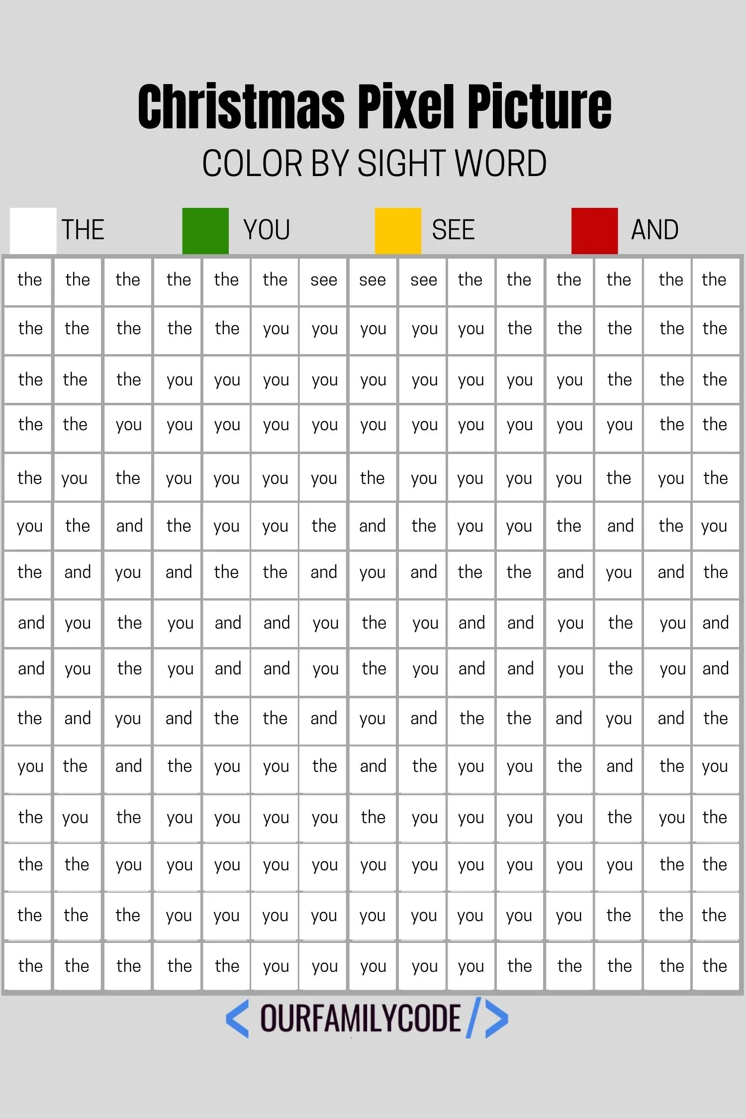 These Christmas Pixel Puzzles are a great way to introduce image representation on computers as well as work on number and color recognition. #colorbynumber #freeworksheet #christmasworksheets #stem #steam