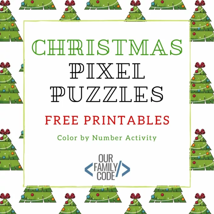 Christmas Pixel Puzzles: Free Color by Number Activity