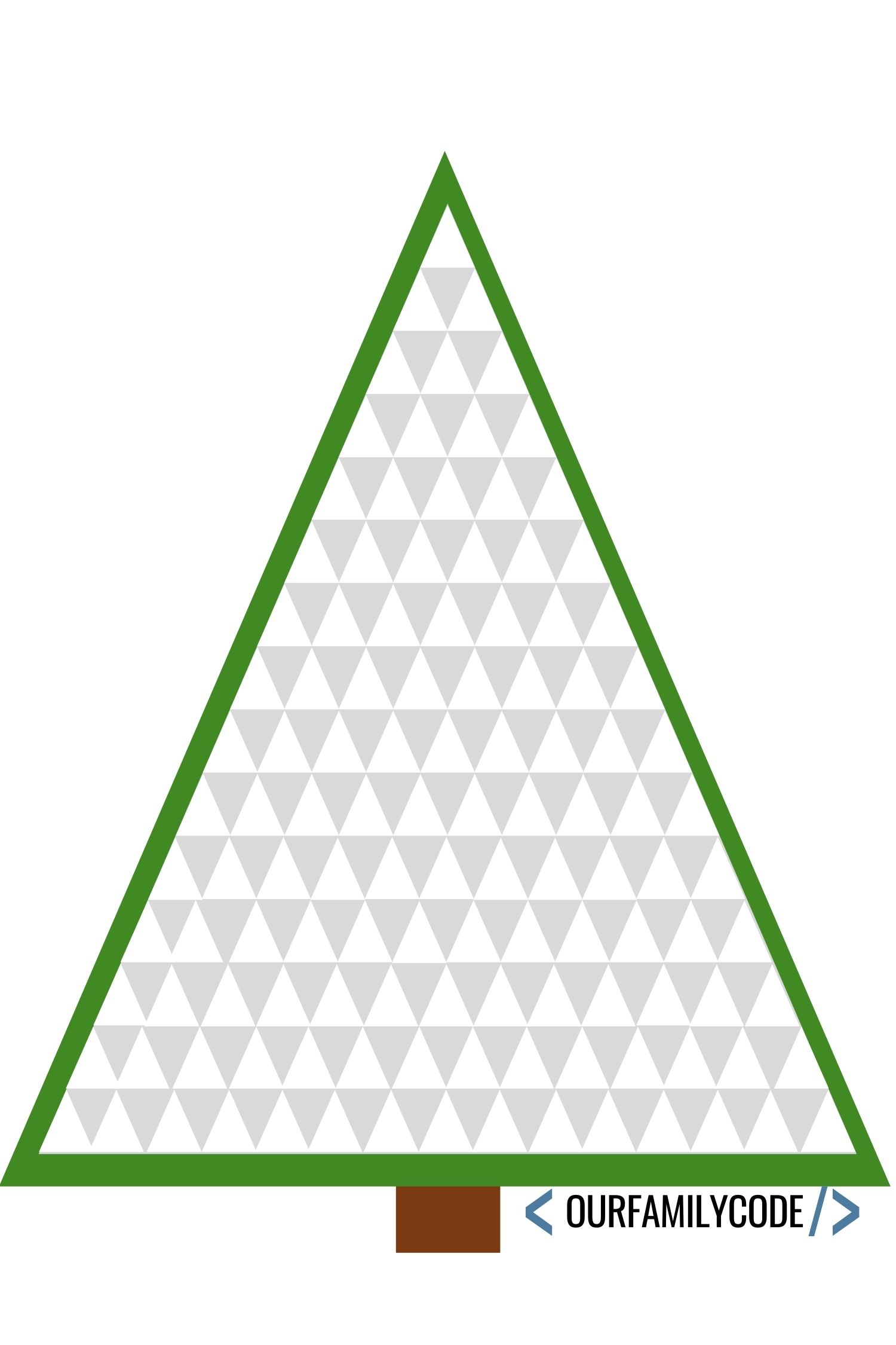 Pascals Triangle Christmas tree blank
