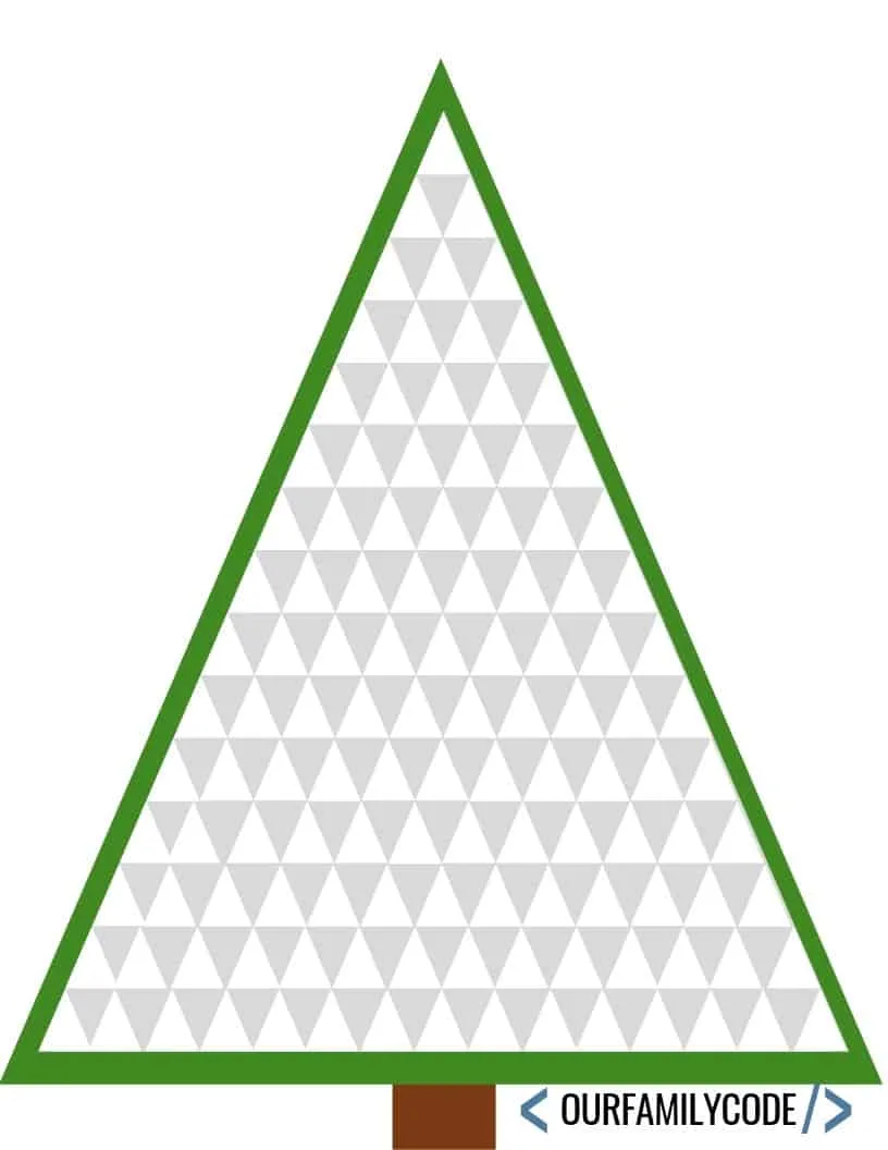 Pascals Triangle Christmas tree blank