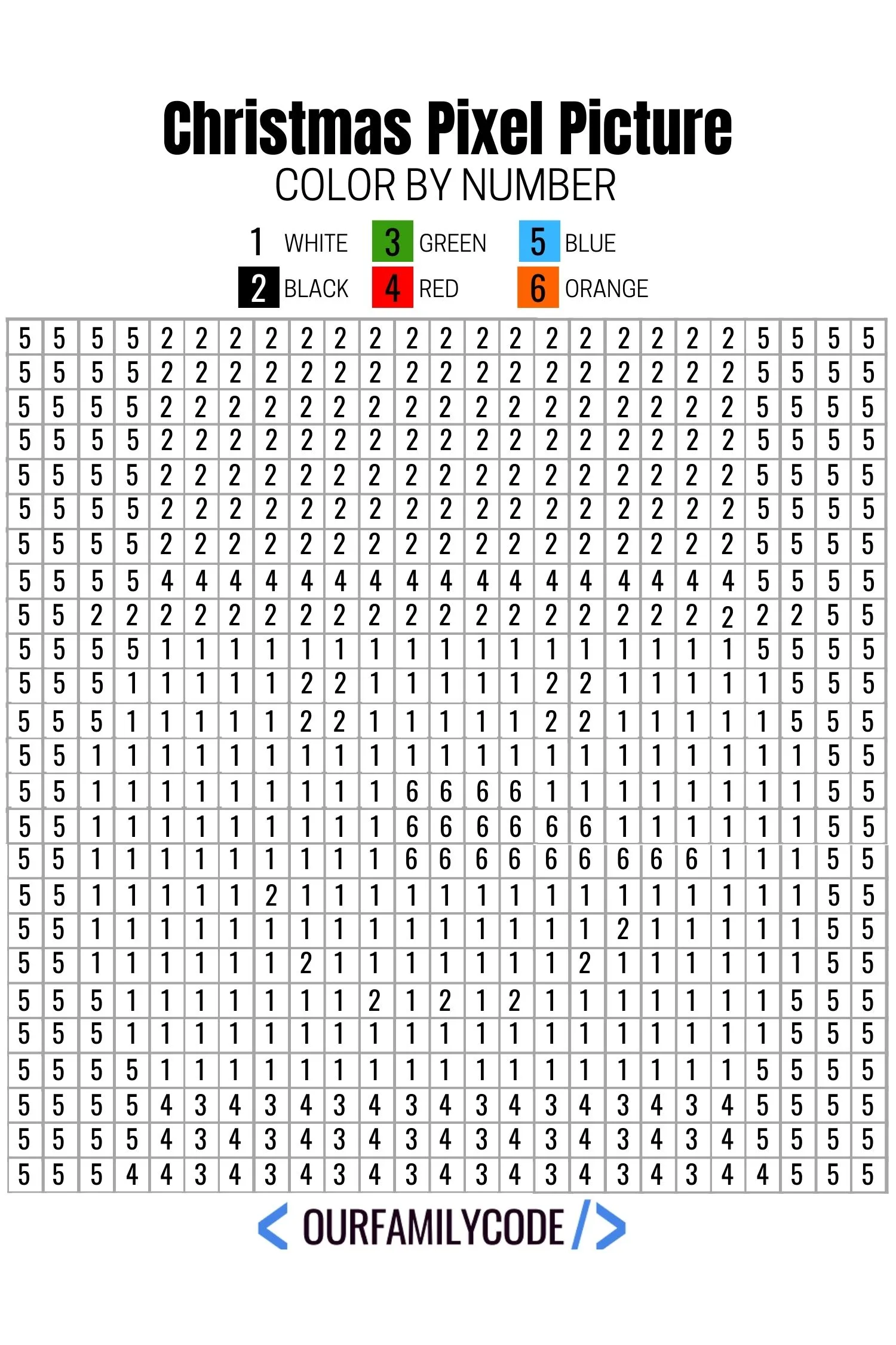 These Christmas Pixel Puzzles are a great way to introduce image representation on computers as well as work on number and color recognition. #colorbynumber #freeworksheet #christmasworksheets #stem #steam