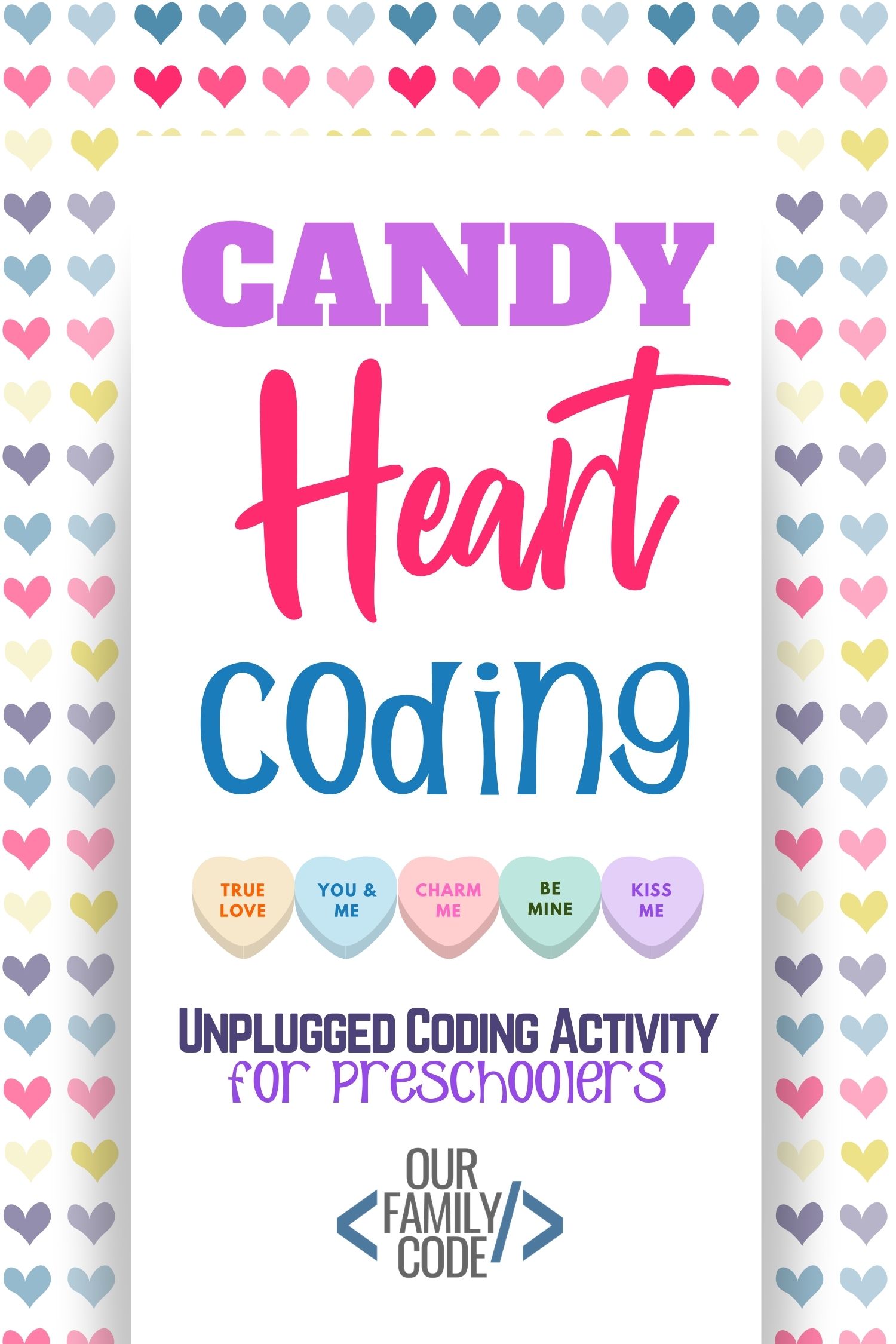 Grab these free preschool unplugged coding worksheet to practice sequencing today and finish writing sequences with Valentine's Day candy hearts! #coding #teachkidstocode #STEAM #STEM #ValentinesDay